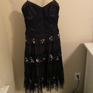 BCBG Max Azria Beaded Tulle Strapless Dress